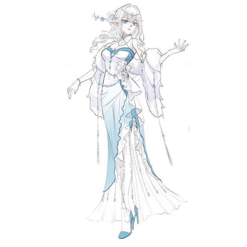 cos服找模特 cosplay服装找模特 冰之女皇旗袍cos服 