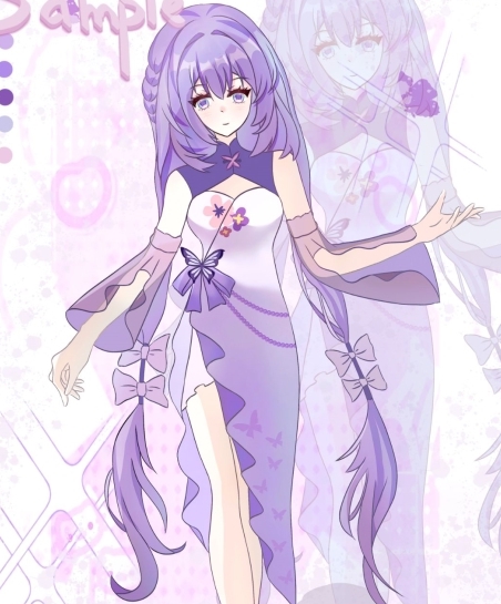 cos同人画作品_cospaly绘画_遐蝶同人旗袍